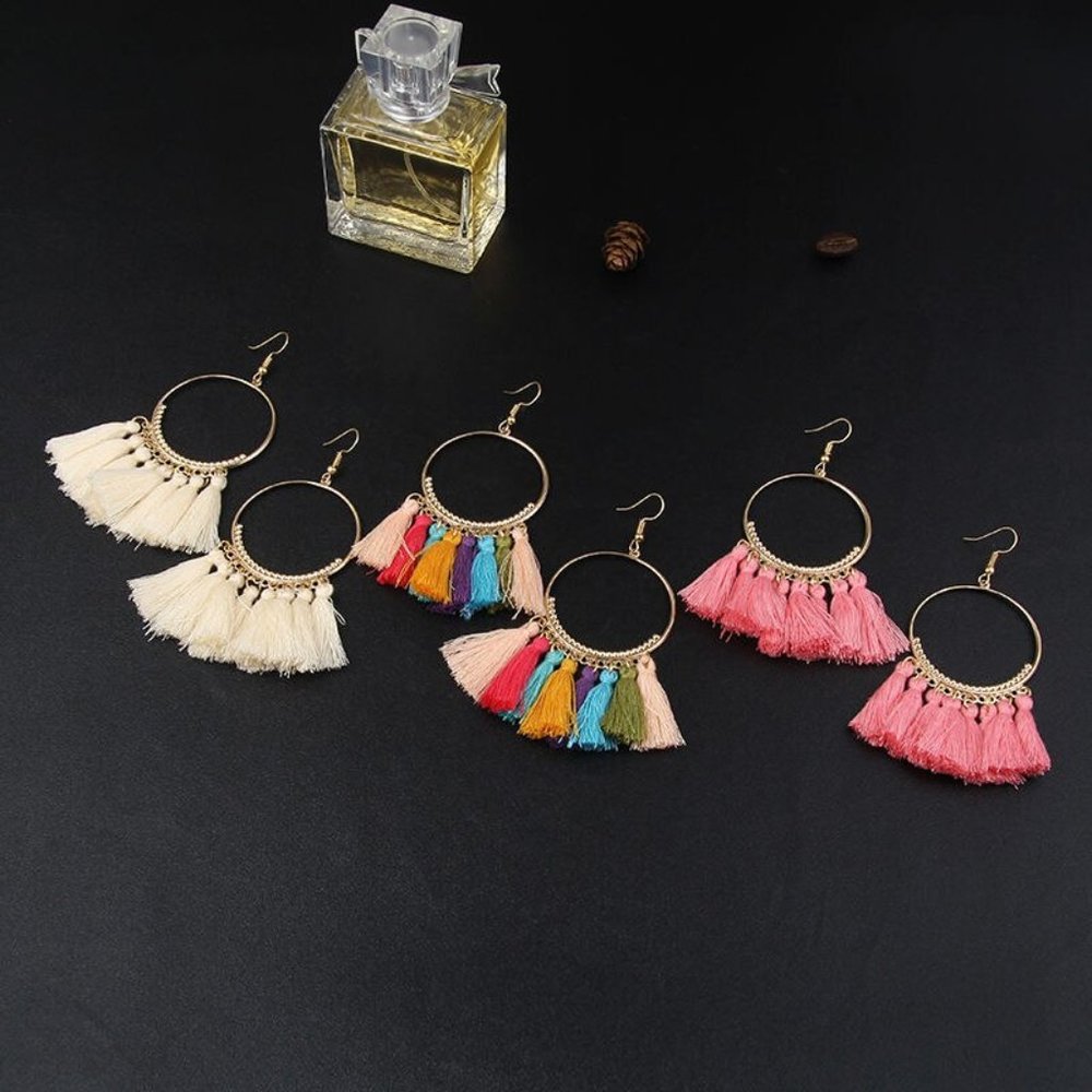 ⤵️🦋Bohemian  Tassel Earrings - Picture 5 of 6